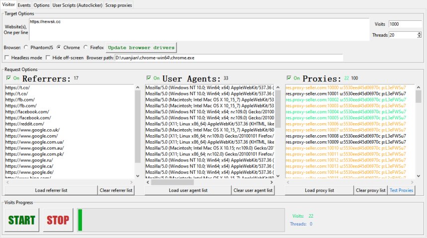 批量网站访客——功能最丰富的流量机器人